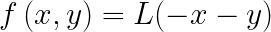 \ LARGE f \ left (x, y \ right) = L (-xy)